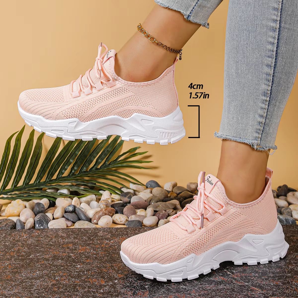 2025 Versatile Height-Boost Sneaker – Solid Colour Women's Casual Shoes with Free Shipping