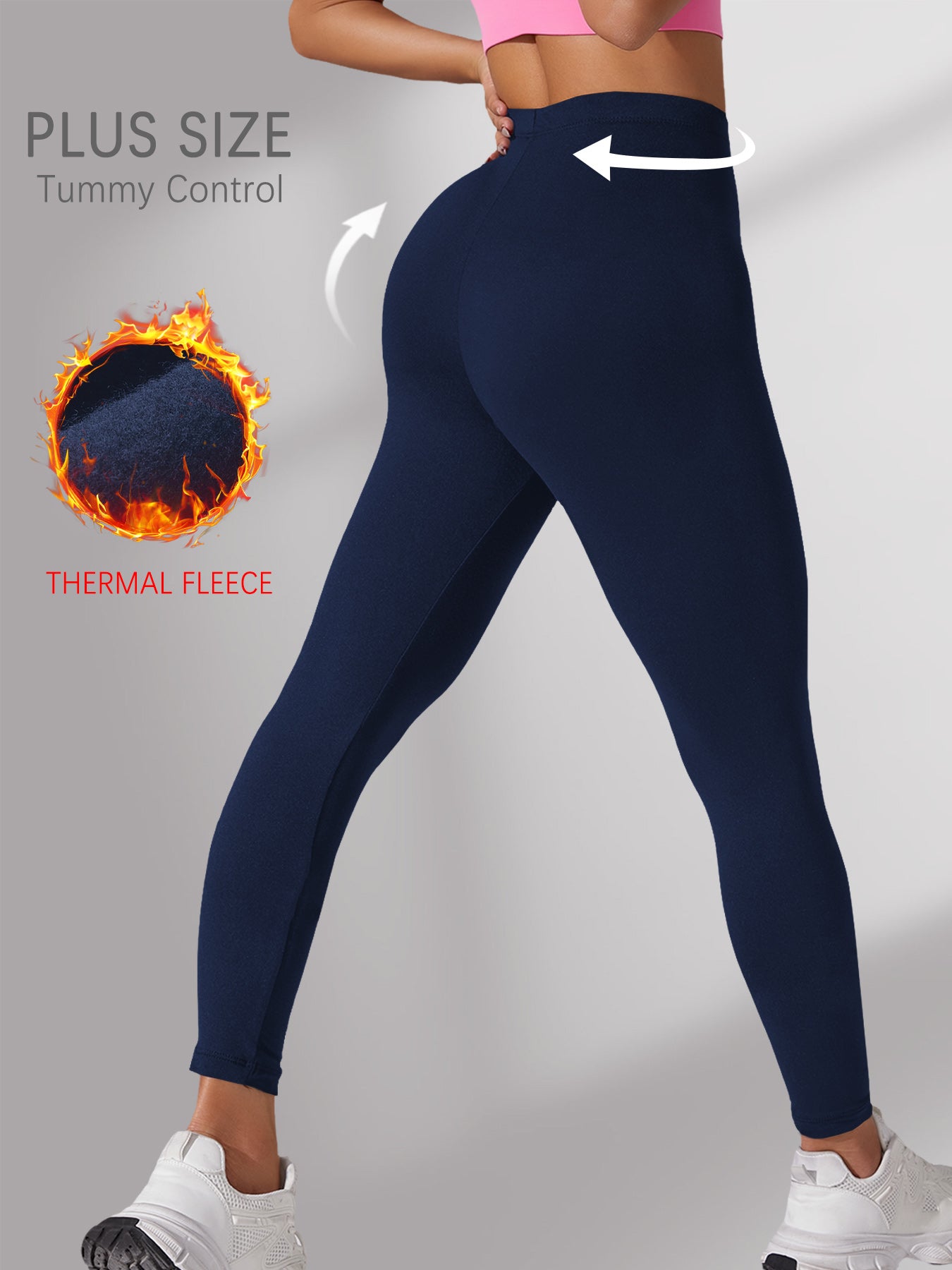 Plus Size Fleece Lined Leggings, Super Soft Thermal Warm Pants for Women, Cold Winter Running, Workout, and Yoga