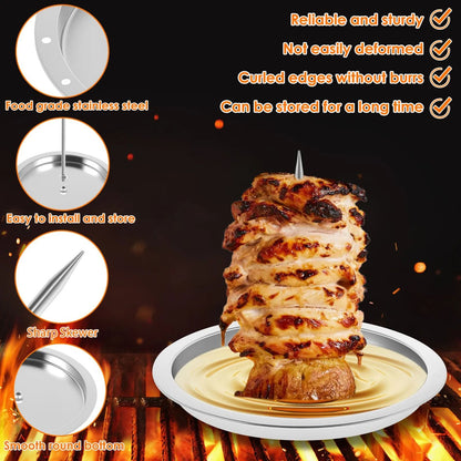 Al Pastor Vertical Barbecue Skewer Stand with Stainless Steel Tray