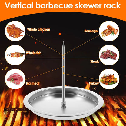 Al Pastor Vertical Barbecue Skewer Stand with Stainless Steel Tray