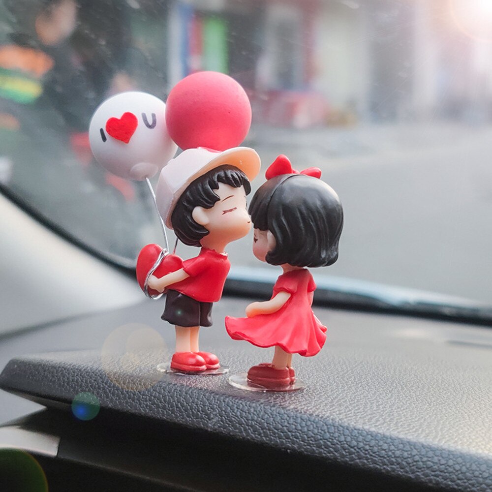 Car Decoration Cute Cartoon Couples Action, Couple Cute Ornaments for Car, Cute Lovely Kiss Dashboard Decor