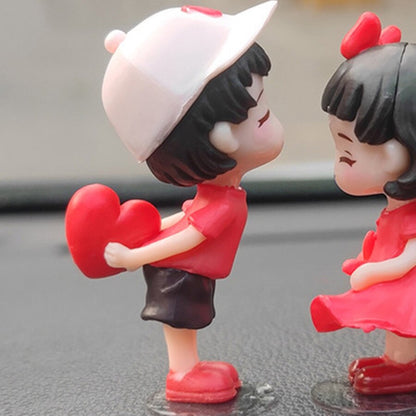 Car Decoration Cute Cartoon Couples Action, Couple Cute Ornaments for Car, Cute Lovely Kiss Dashboard Decor