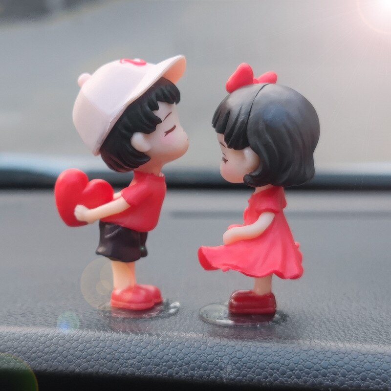 Car Decoration Cute Cartoon Couples Action, Couple Cute Ornaments for Car, Cute Lovely Kiss Dashboard Decor