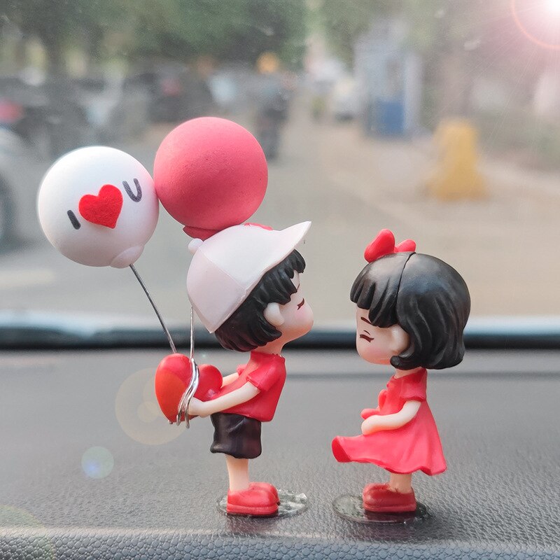 Car Decoration Cute Cartoon Couples Action, Couple Cute Ornaments for Car, Cute Lovely Kiss Dashboard Decor