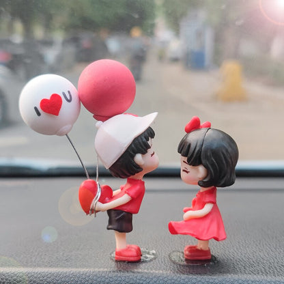 Car Decoration Cute Cartoon Couples Action, Couple Cute Ornaments for Car, Cute Lovely Kiss Dashboard Decor