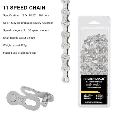 Lightweight Multi-Speed Bicycle Chain for Road and Mountain Bikes