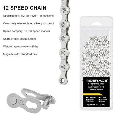 Lightweight Multi-Speed Bicycle Chain for Road and Mountain Bikes