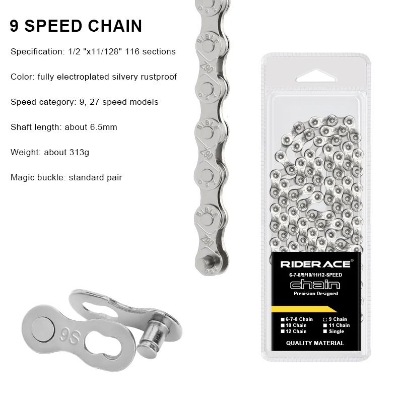 Lightweight Multi-Speed Bicycle Chain for Road and Mountain Bikes