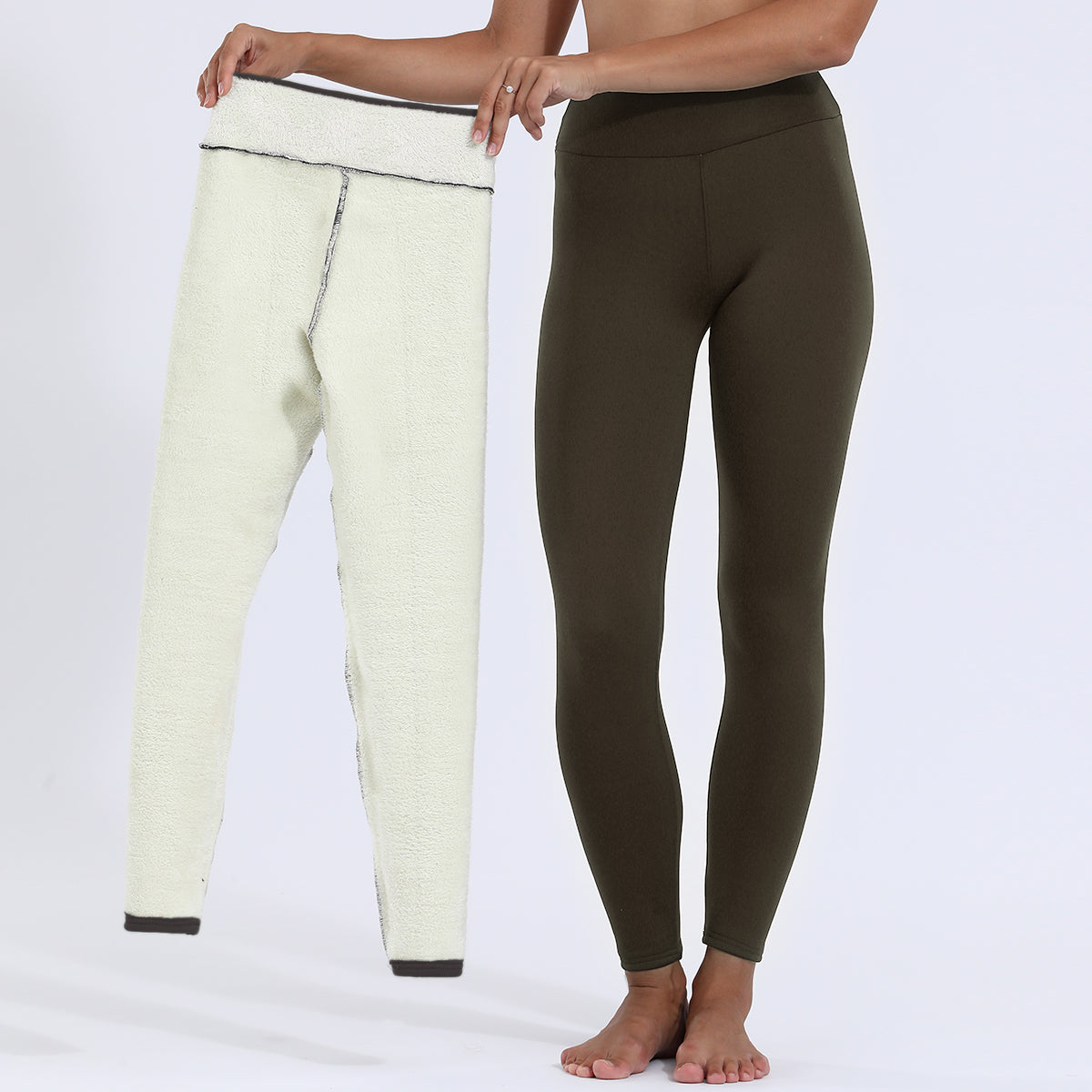 Women Winter Plus Velvet Stretch Leggings, High Waist Warm Leggings, Casual Thick Winter Pants