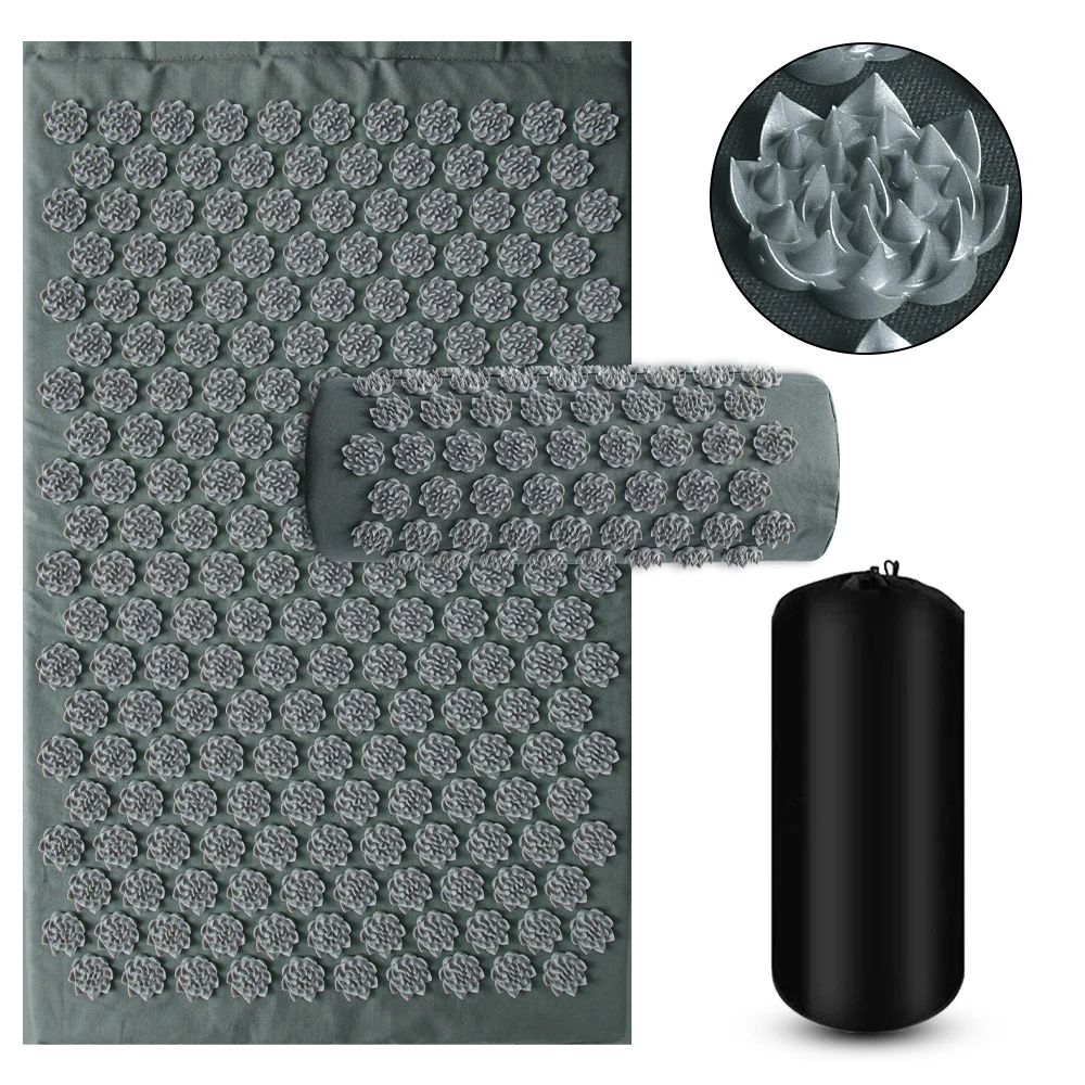 Acupressure Mat and Cushion Set for Back Pain Relief and Relaxation