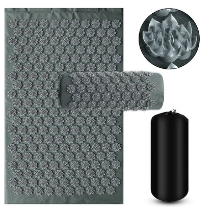 Acupressure Mat and Cushion Set for Back Pain Relief and Relaxation