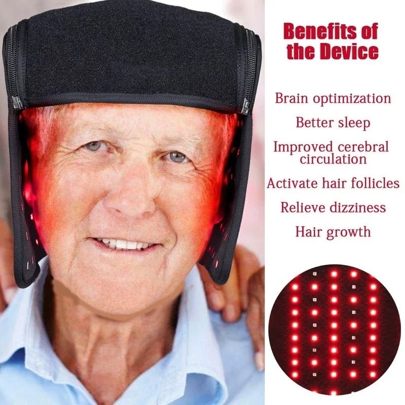 Red Light Therapy Cap – Infrared Hair Regrowth Hat for Thinning Hair, Hair Loss Prevention, Stress Relief Scalp Relaxati