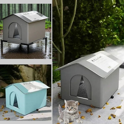 Four Seasons Outdoor Cat House – Waterproof, Windproof Thermal Shelter for Cats and Small Dogs