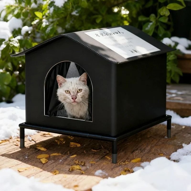 Four Seasons Outdoor Cat House – Waterproof, Windproof Thermal Shelter for Cats and Small Dogs