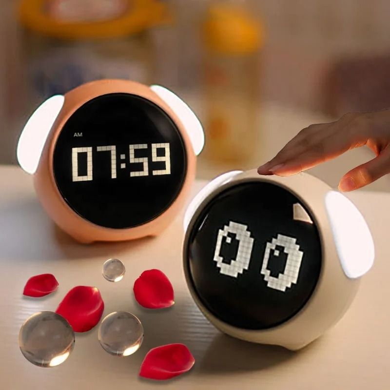 Childrens Digital Alarm Clock – Cute Cartoon LED Table Clock with Light, Temperature Display, and Snooze Function