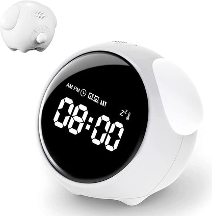 Childrens Digital Alarm Clock – Cute Cartoon LED Table Clock with Light, Temperature Display, and Snooze Function