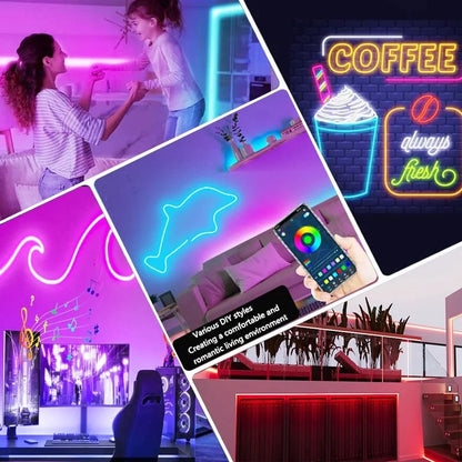 Smart RGB LED Neon Light Strip with App and Bluetooth Control