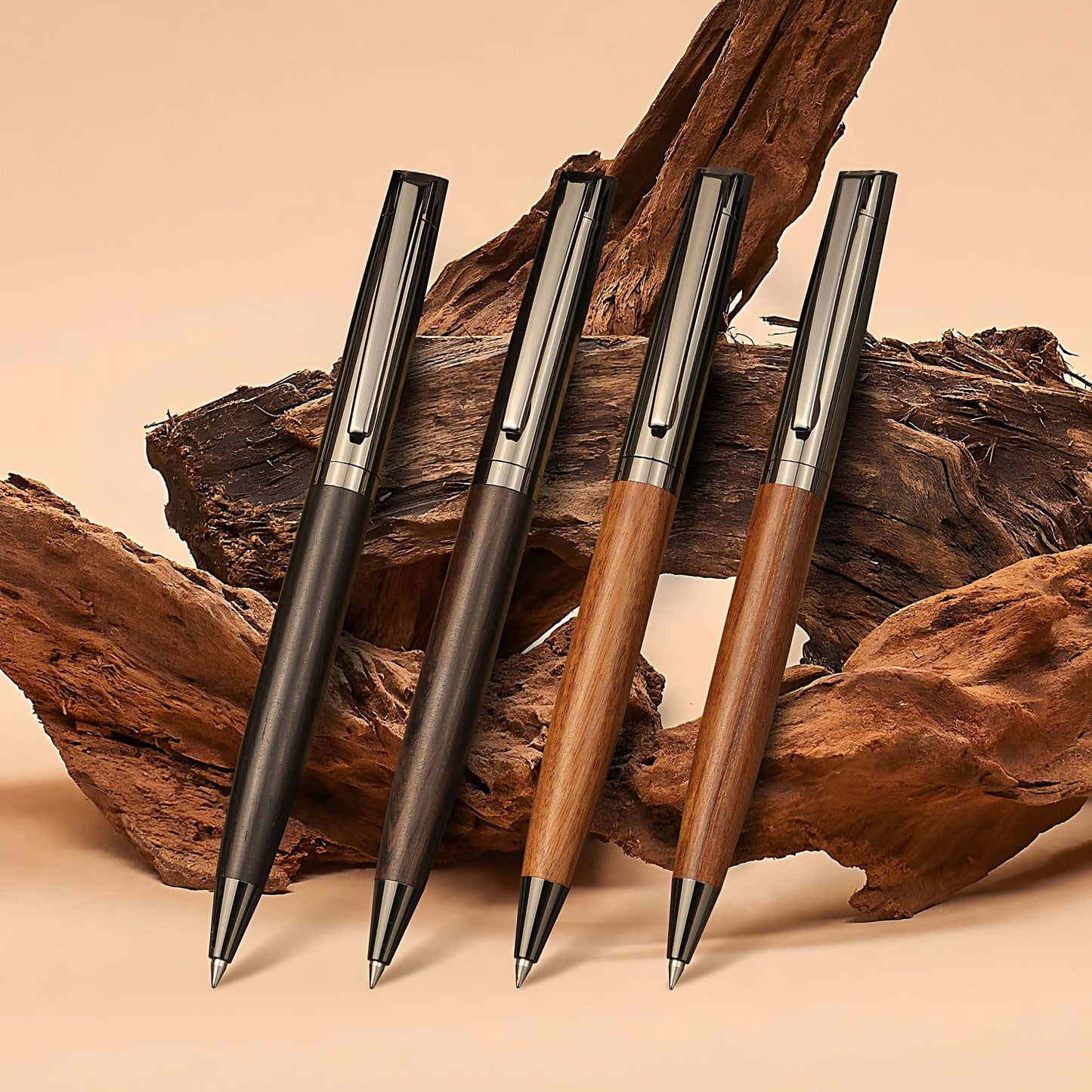 Luxury Wood and Metal Ballpoint Pen with Case
