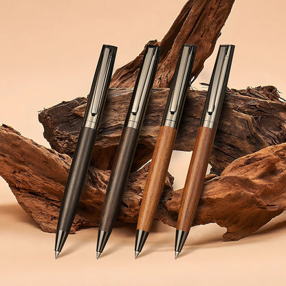 Luxury Wood and Metal Ballpoint Pen with Case