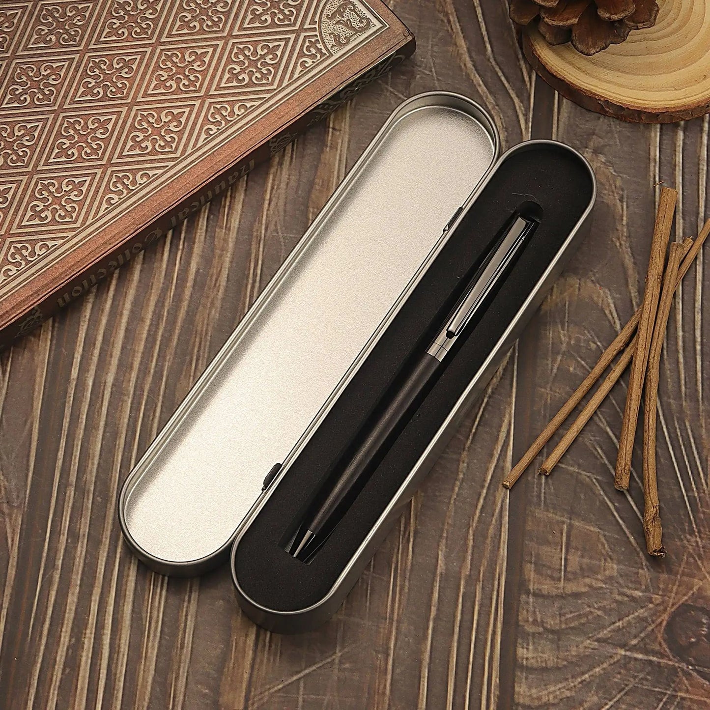 Luxury Wood and Metal Ballpoint Pen with Case