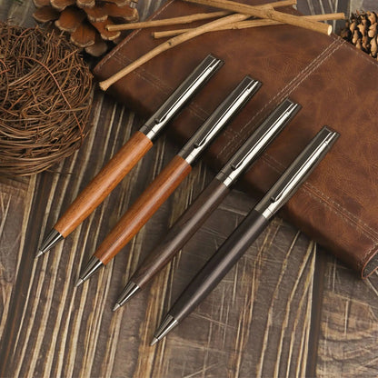 Luxury Wood and Metal Ballpoint Pen with Case
