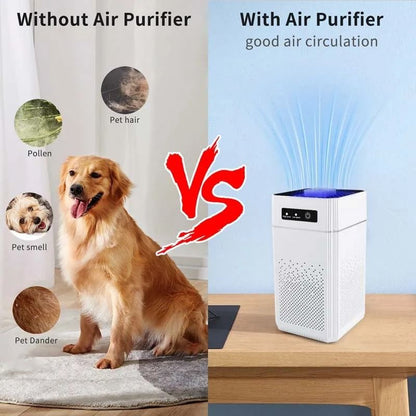 Professional Home Air Purifier with Activated Carbon Negative Ions – Quiet Formaldehyde and Odor Remover for Home or O