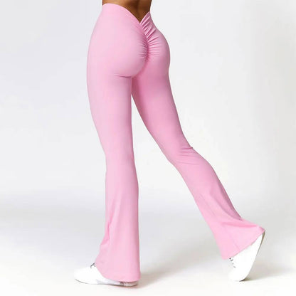 High Waist Flare Leggings for Women V Waist Yoga & Gym Pants