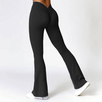 High Waist Flare Leggings for Women V Waist Yoga & Gym Pants