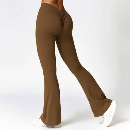 High Waist Flare Leggings for Women V Waist Yoga & Gym Pants