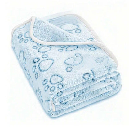 Soft Paw Print Pet Blanket for Dogs and Cats
