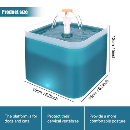 Ultra Silent Pet Fountain with LED Lighting and Activated Carbon Auto Filter Water Dispenser for Cats and Small Dogs