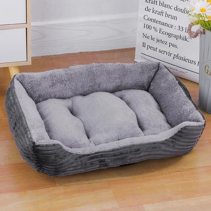 Soft Square Winter Pet Bed for Dogs and Cats