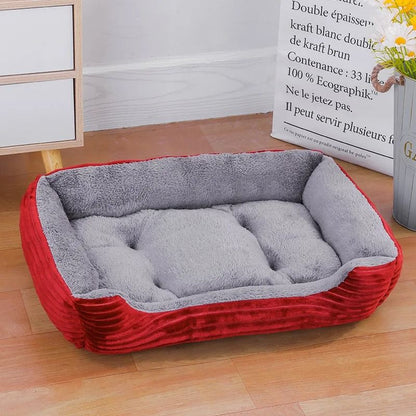 Soft Square Winter Pet Bed for Dogs and Cats