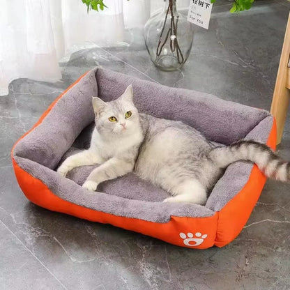 Soft Square Winter Pet Bed for Dogs and Cats