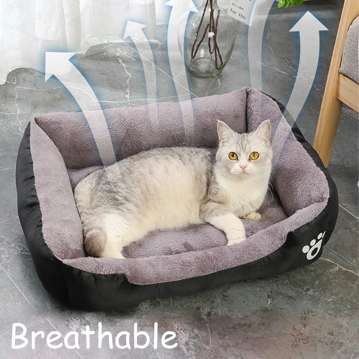 Soft Square Winter Pet Bed for Dogs and Cats