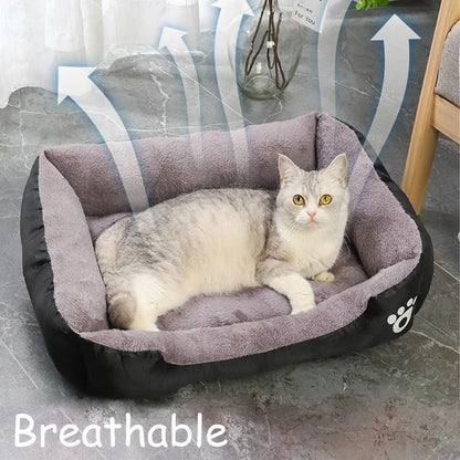 Soft Square Winter Pet Bed for Dogs and Cats