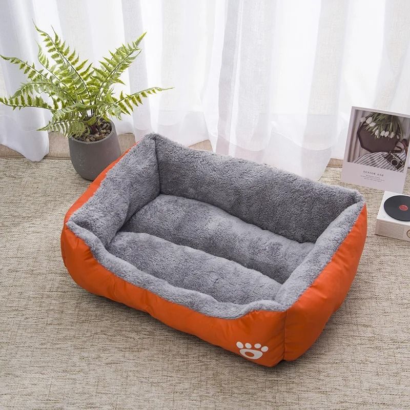 Soft Square Winter Pet Bed for Dogs and Cats