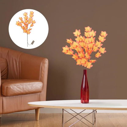 LED Red Maple Leaf Branch String Lights
