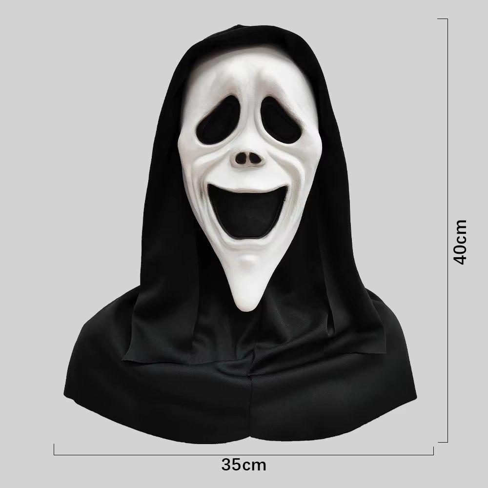 Scary Red Tongue Scream Mask Full Head Latex Halloween Costume