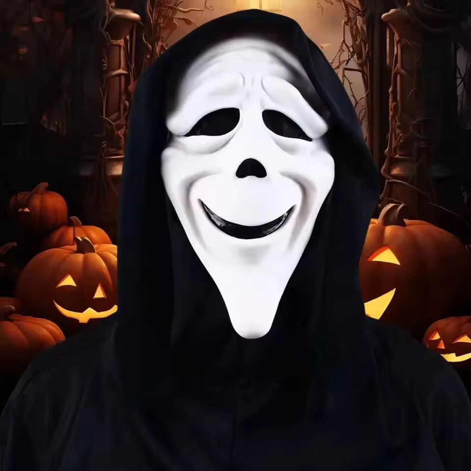 Scary Red Tongue Scream Mask Full Head Latex Halloween Costume