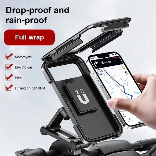 Waterproof Motorcycle Phone Mount – 360deg. Swivel GPS Holder for Secure Navigation