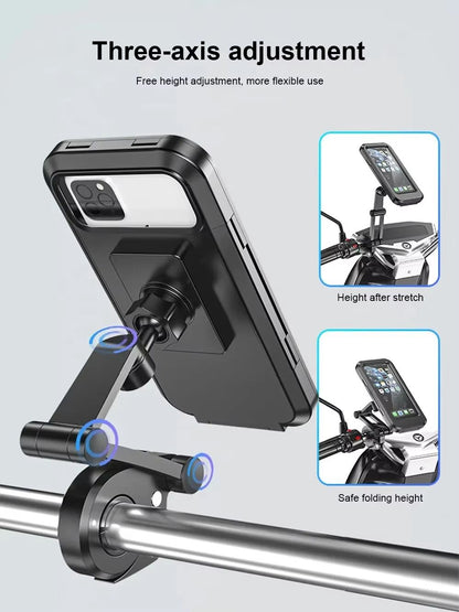Waterproof Motorcycle Phone Mount – 360deg. Swivel GPS Holder for Secure Navigation