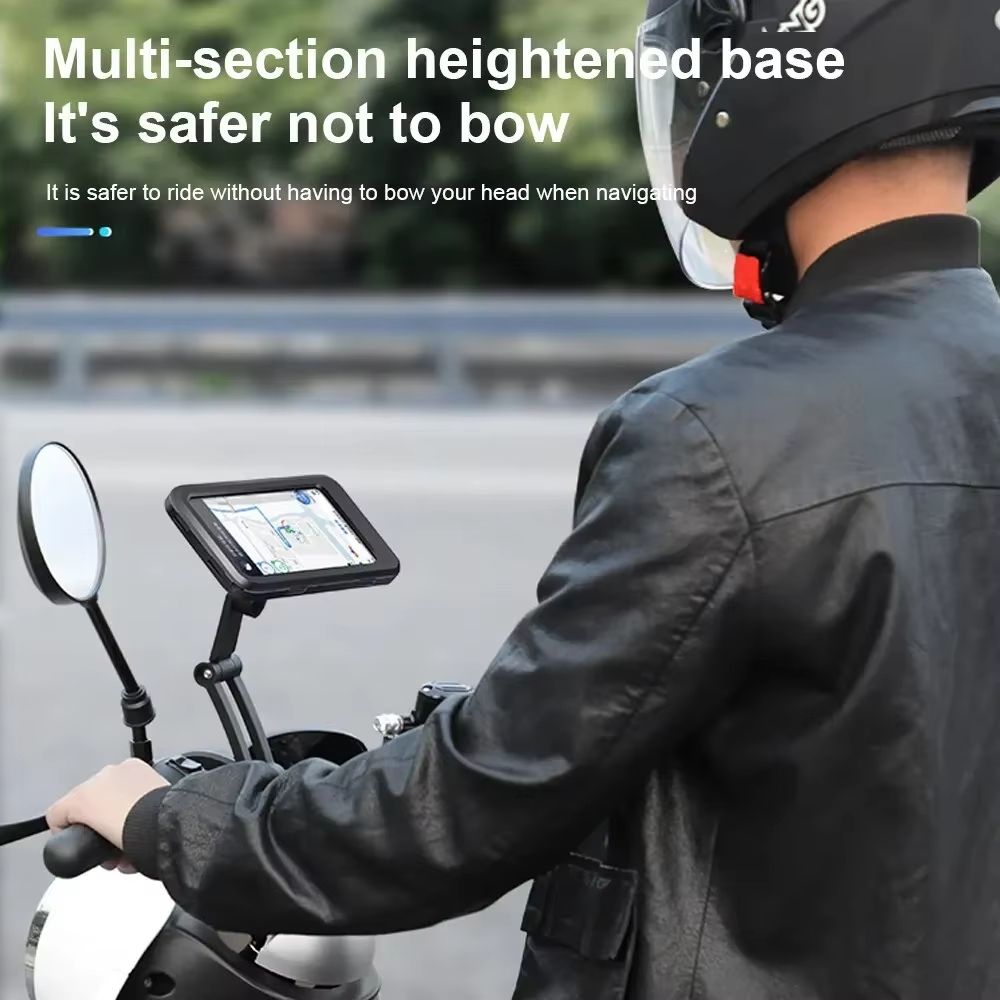 Waterproof Motorcycle Phone Mount – 360deg. Swivel GPS Holder for Secure Navigation