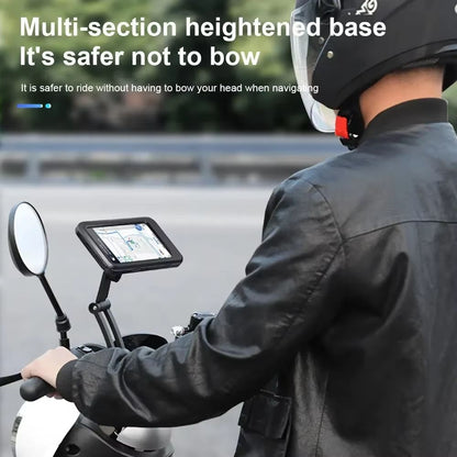 Waterproof Motorcycle Phone Mount – 360deg. Swivel GPS Holder for Secure Navigation