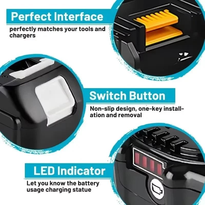 18V 9.0Ah Rechargeable Battery for Cordless Power Tools BL1830 BL1840 BL1850 BL1860B