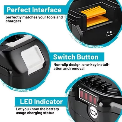 18V 9.0Ah Rechargeable Battery for Cordless Power Tools BL1830 BL1840 BL1850 BL1860B