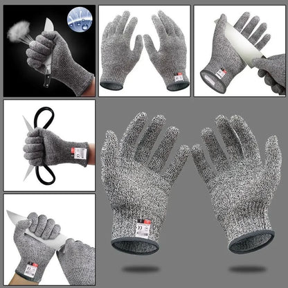 Grade 5 Cut Resistant Gloves Kitchen HPPE Scratch Resistant Safety Gloves for Cutting and Gardening
