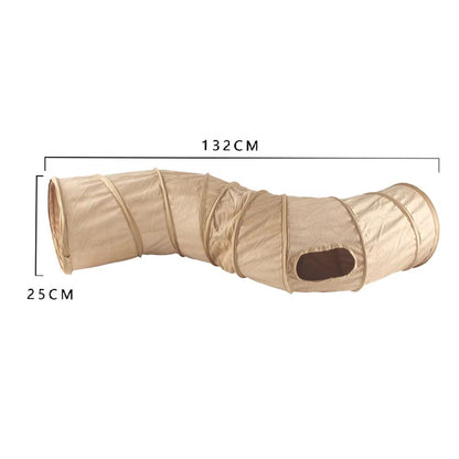 CozyPlay Collapsible Cat Winter Suede Tunnel – Interactive Play & Hideaway for Kittens, Puppies & Rabbits