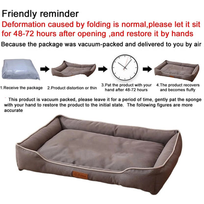 Four Season Square Dog Bed for Small Medium and Large Dogs