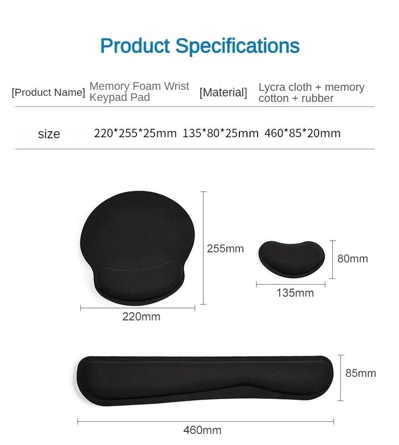 Memory Foam Wrist Support Pad for Keyboard and Mouse